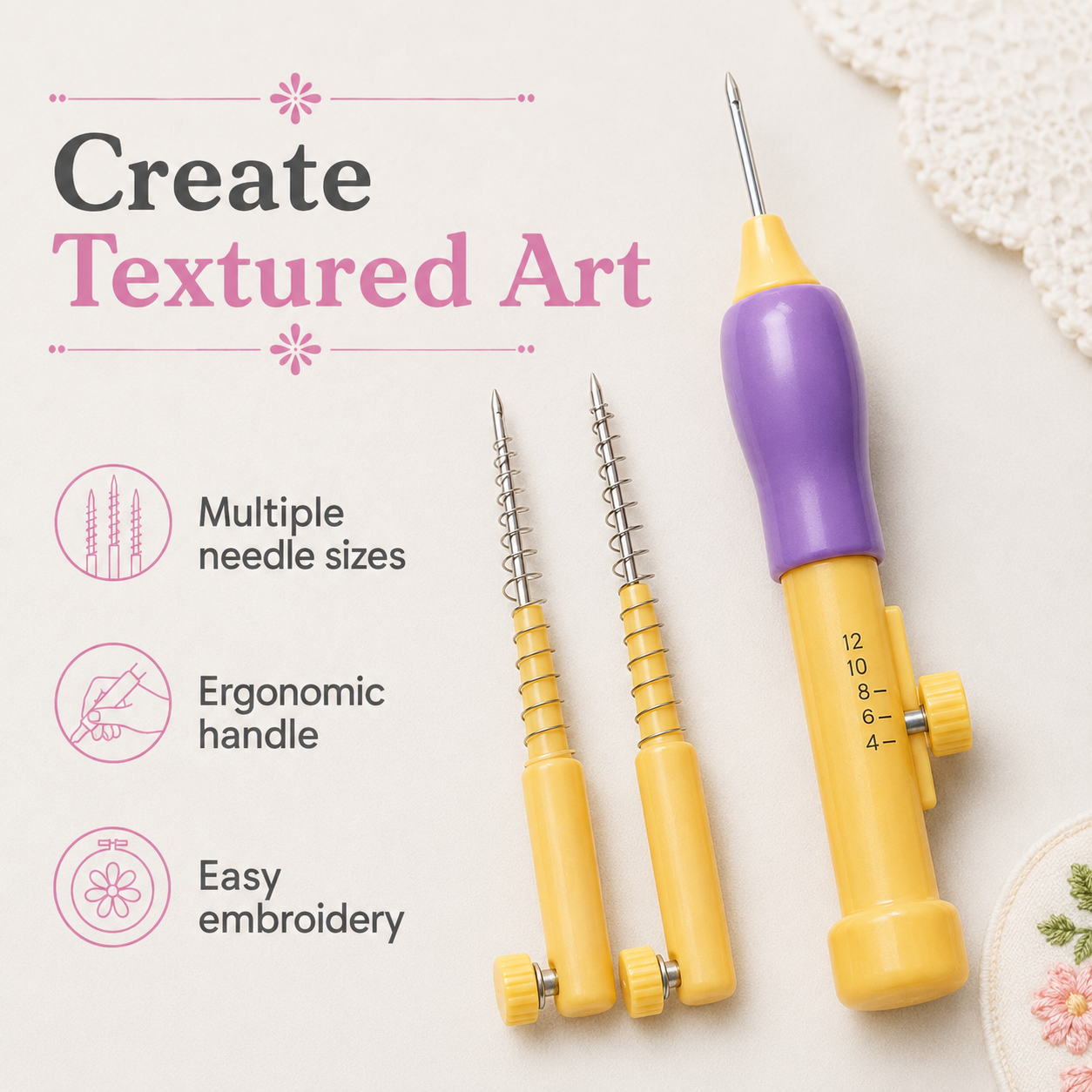 Embroidery punch needle set thread art DIY craft tools Pakistan