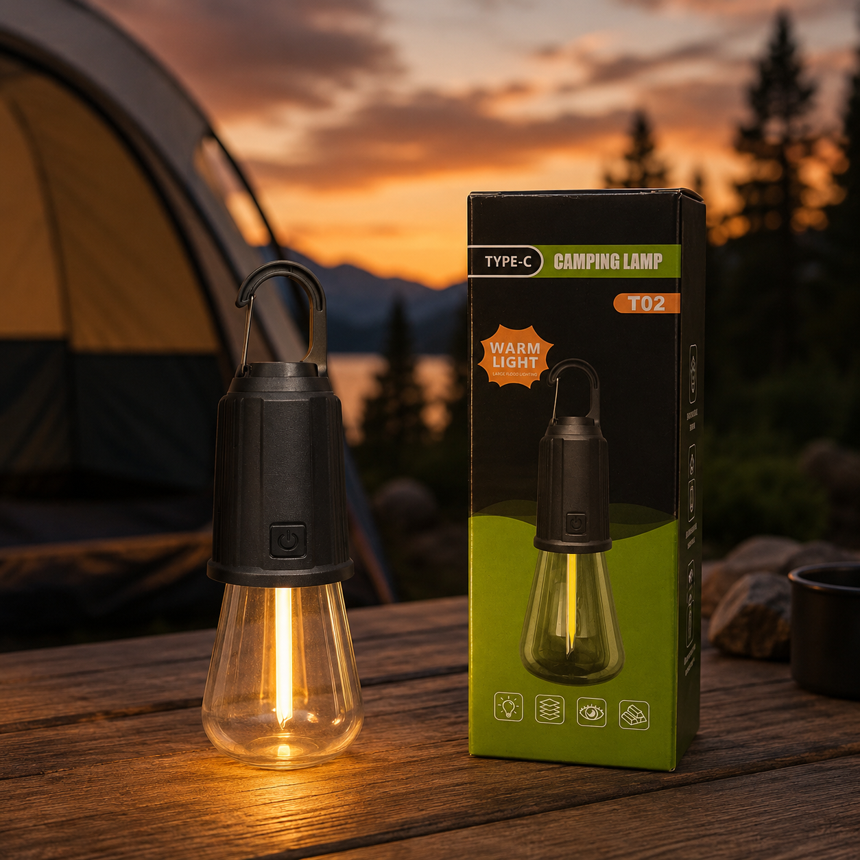 Rechargeable camping bulb portable emergency LED light for outdoor use Pakistan