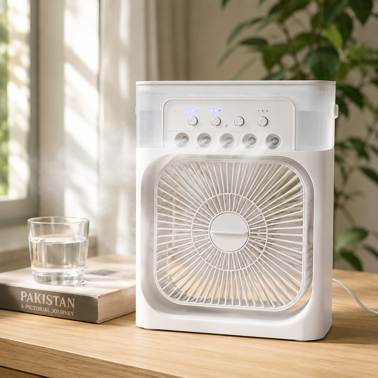 Air Mist Fan 3 speed settings compact portable cooling fan Pakistan