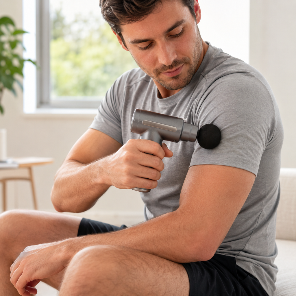 Massage gun USB rechargeable deep tissue massager for back neck and shoulders Pakistan