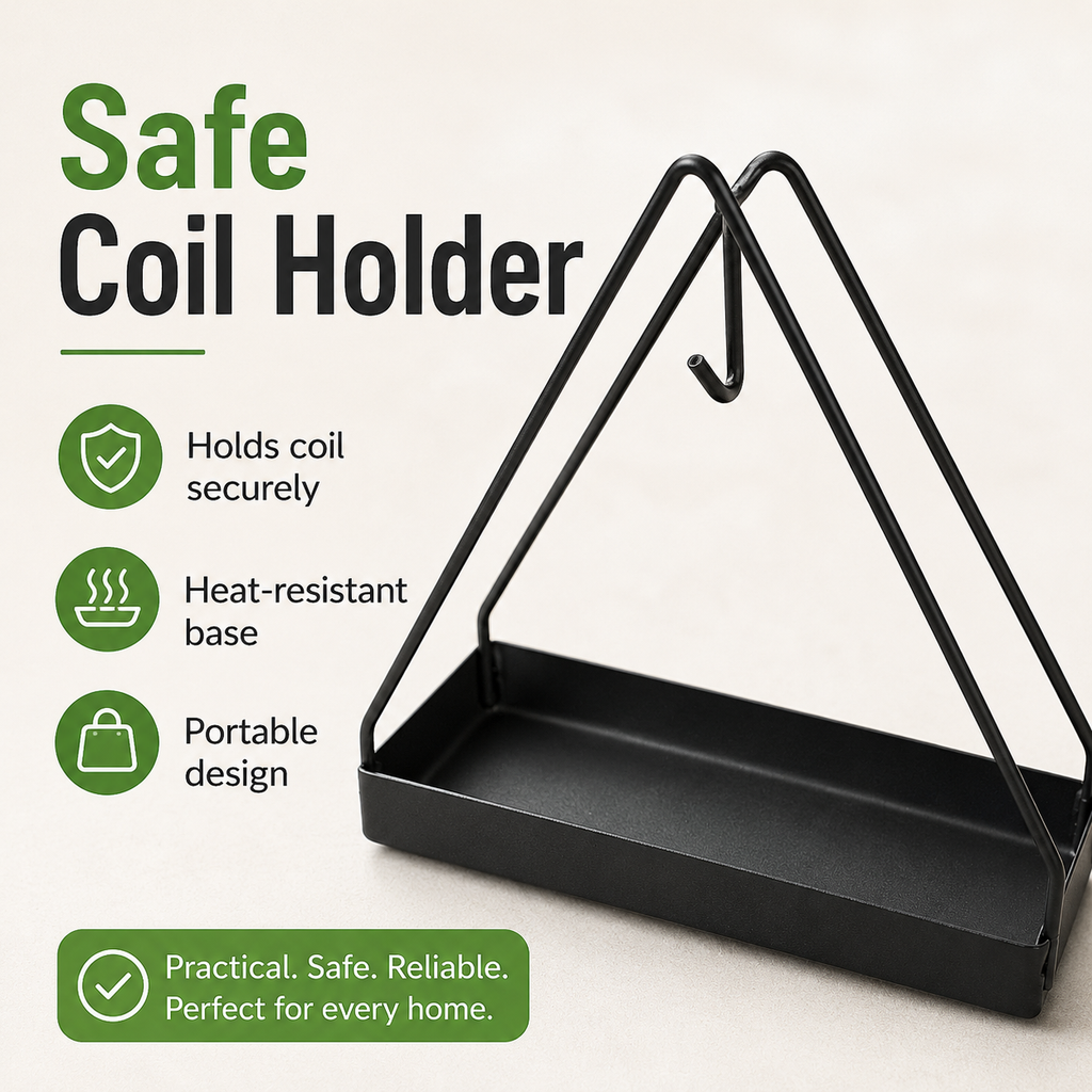 Metal mosquito coil holder safe stand for shops and outdoor seating Pakistan