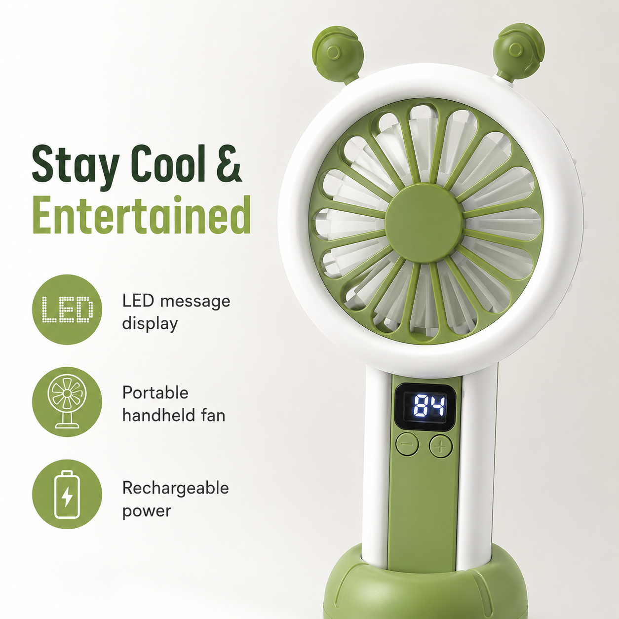 LED display fan rechargeable portable mini fan for home and office Pakistan